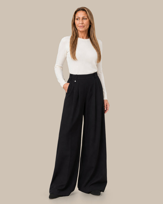 Ragno Abbigliamento Pantaloni palazzo con tasche e pinces 
