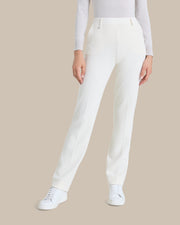 Pantalone dritto con tasche in Velvet Ragno Avorio