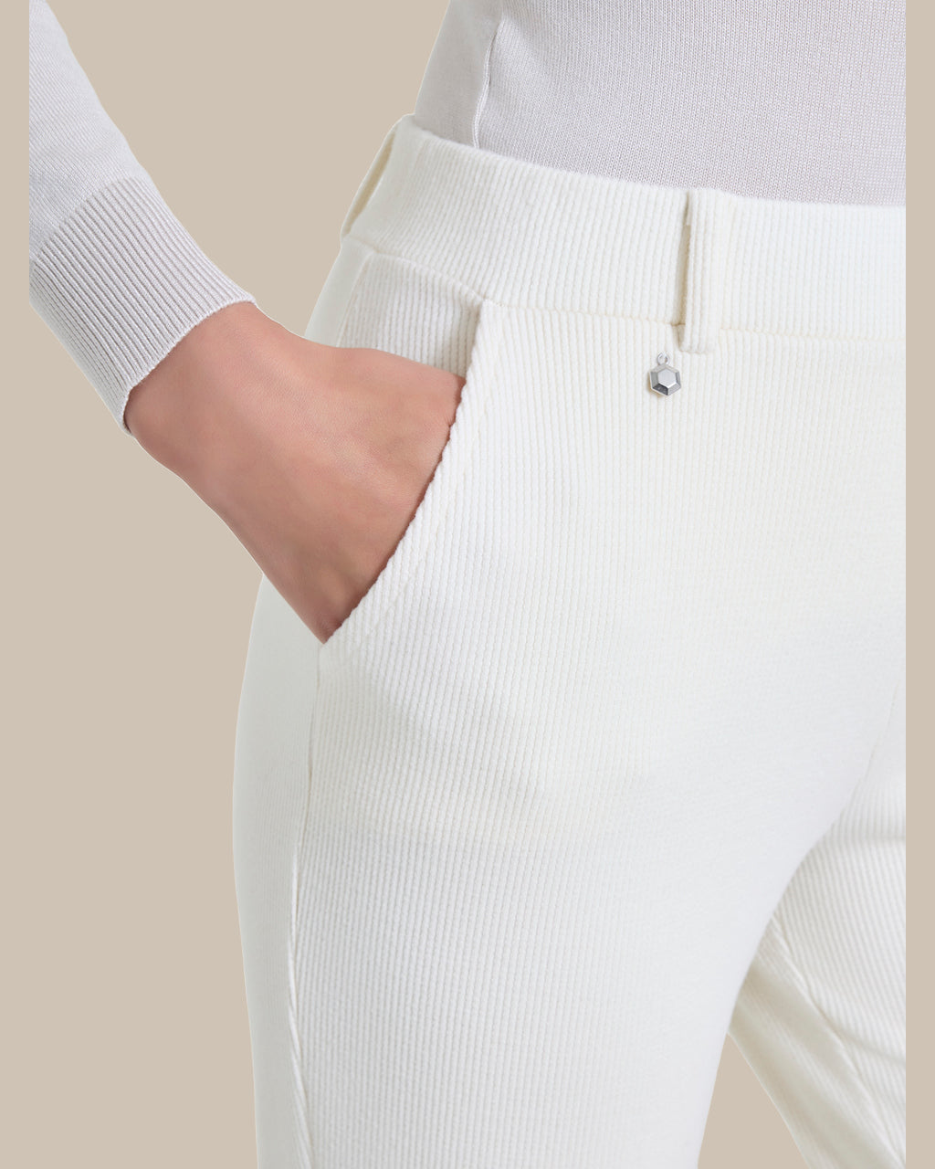 Ragno Abbigliamento Pantalone dritto con tasche in Velvet 