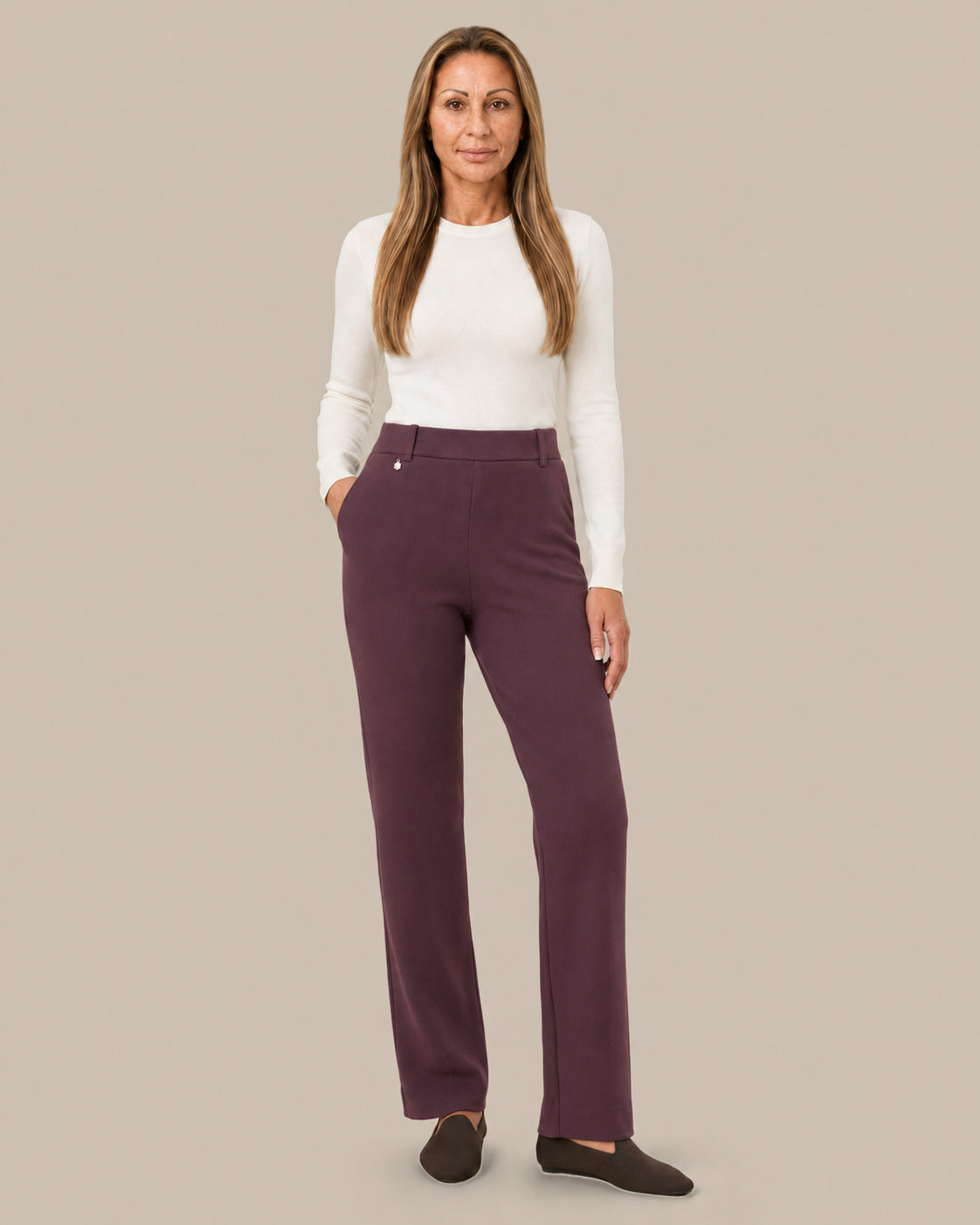 Ragno Abbigliamento Pantalone dritto con tasche in Velvet 