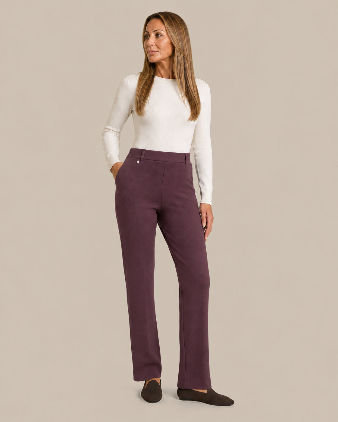Ragno Abbigliamento Pantalone dritto con tasche in Velvet 