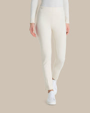 Pantalone cigarette in maglia con spacchi Ragno Avorio