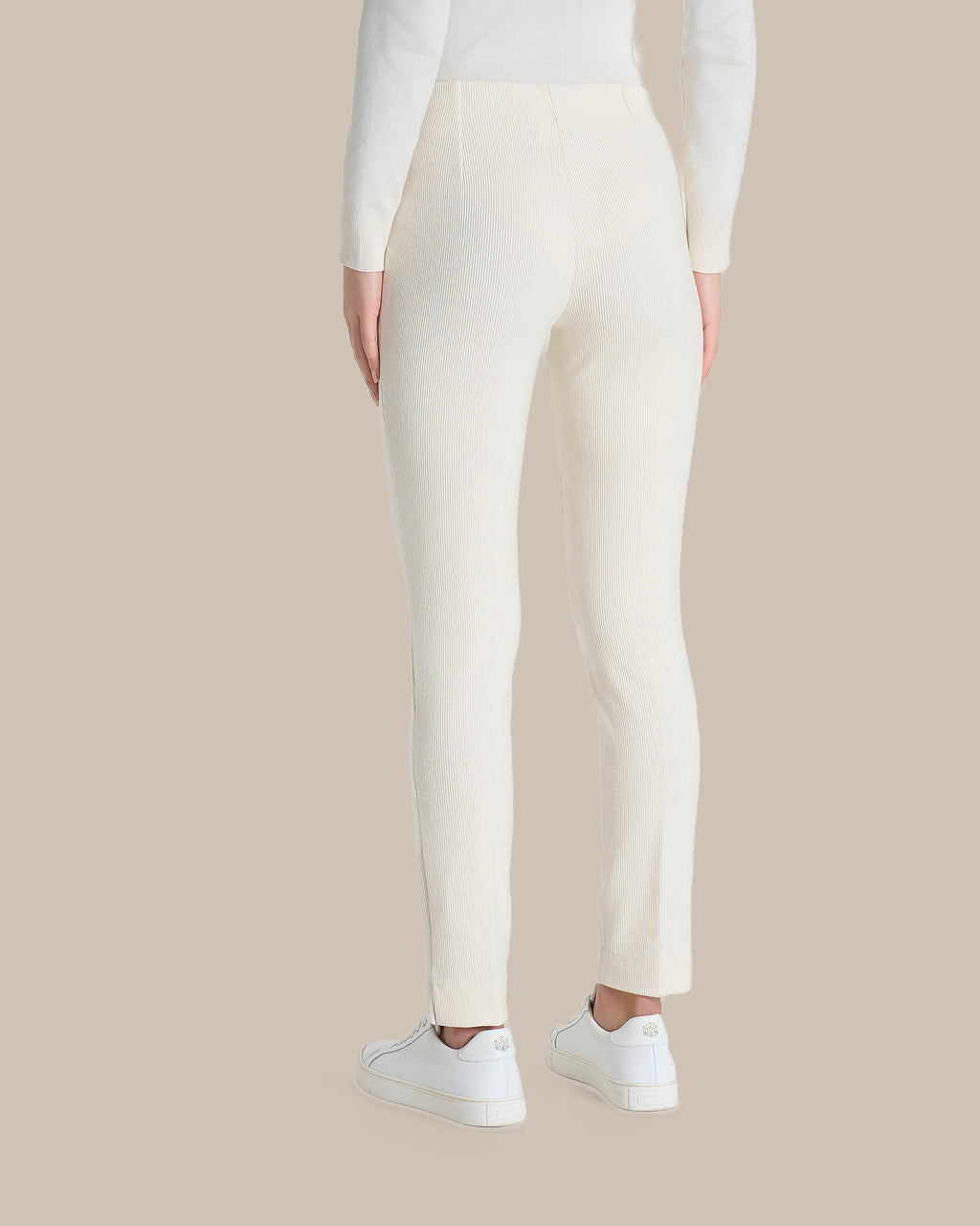 Ragno Abbigliamento Pantalone cigarette in maglia con spacchi 