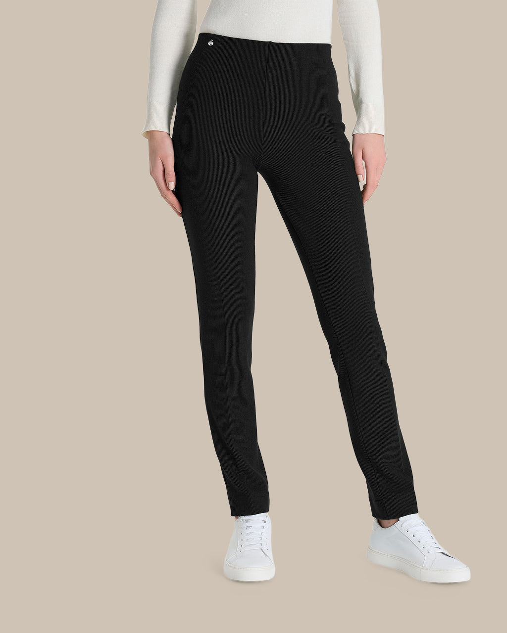 Ragno Abbigliamento Pantalone cigarette in maglia con spacchi 