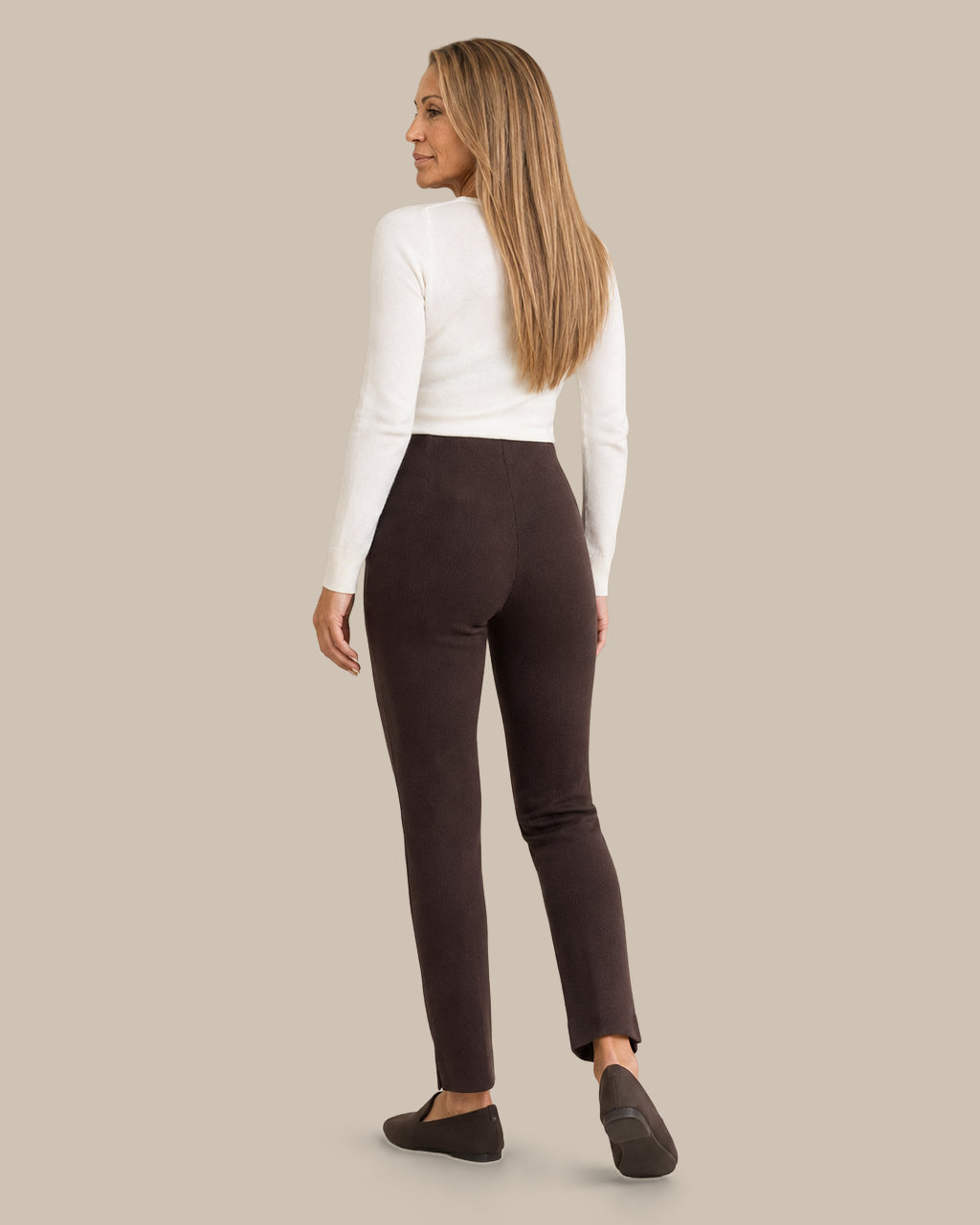 Ragno Abbigliamento Pantalone cigarette in maglia con spacchi 