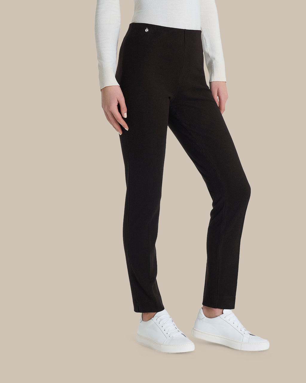 Ragno Abbigliamento Pantalone cigarette in maglia con spacchi 