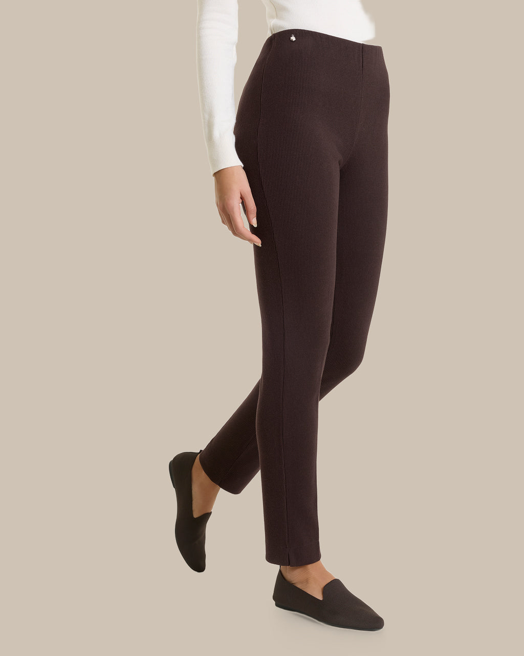 Ragno Abbigliamento Pantalone cigarette in maglia con spacchi 