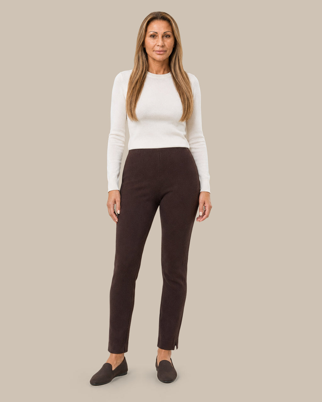 Ragno Abbigliamento Pantalone cigarette in maglia con spacchi 