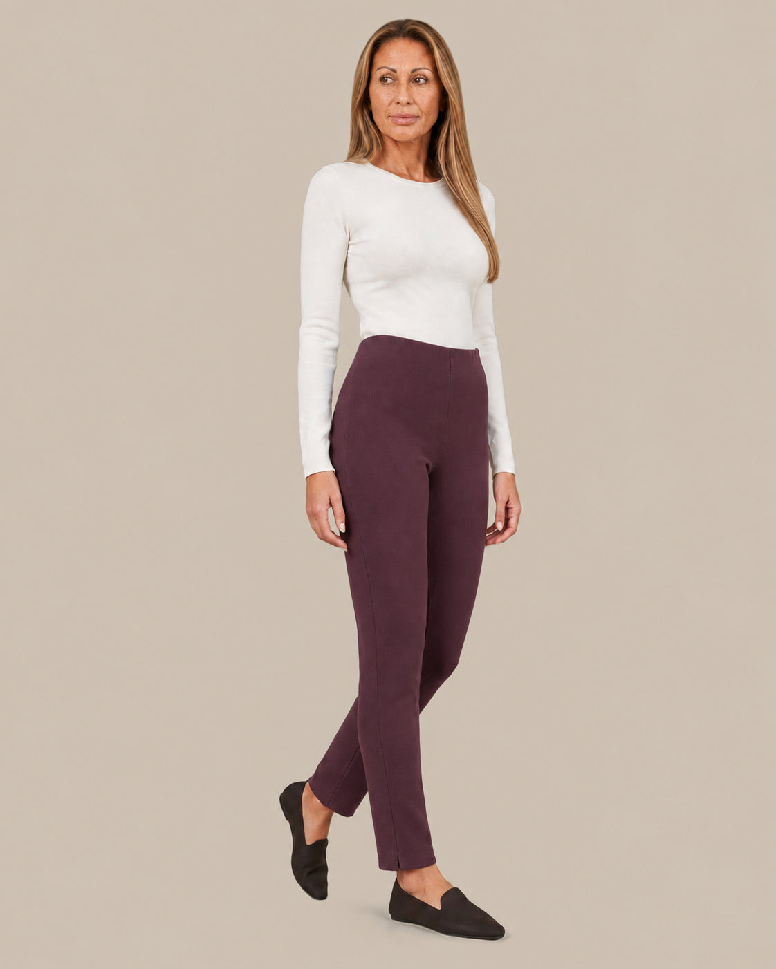 Ragno Abbigliamento Pantalone cigarette in maglia con spacchi 