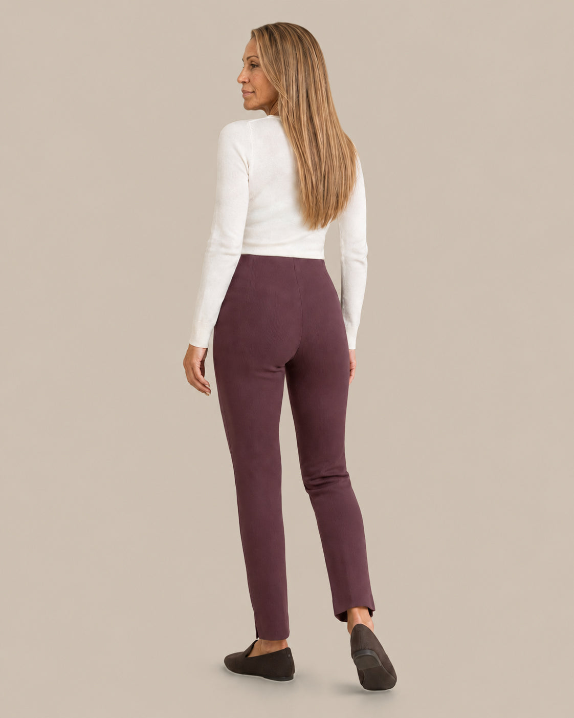 Ragno Abbigliamento Pantalone cigarette in maglia con spacchi 