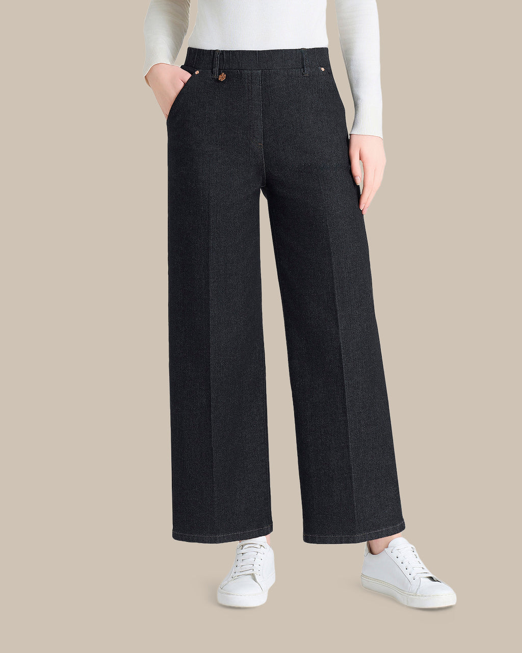 Ragno Abbigliamento Pantaloni cropped wide con tasche 