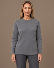 Maglia girocollo in NaturalSoft Ragno Ardesia mel