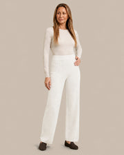 Pantalone ampio in maglia Ragno Avorio