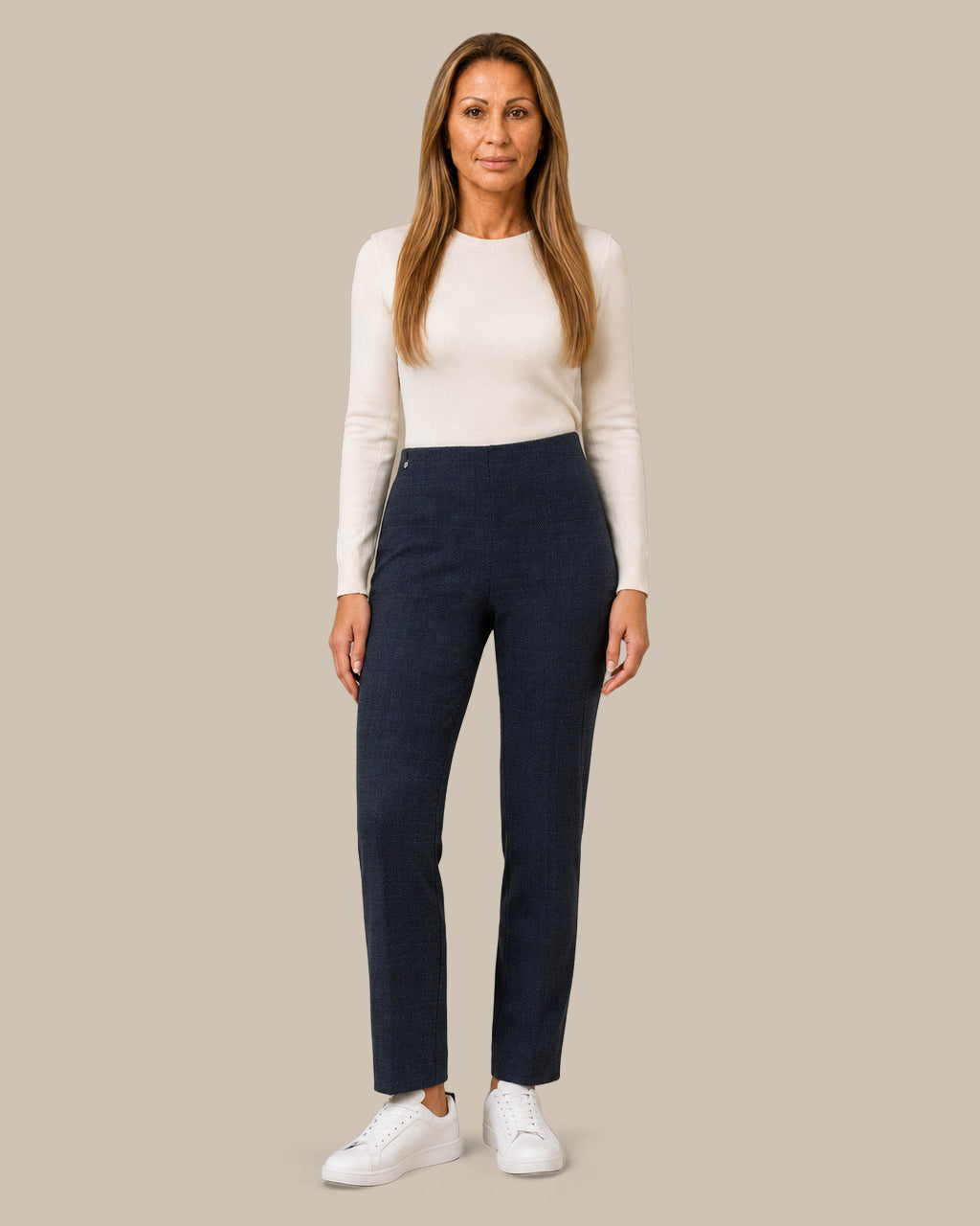 Ragno Abbigliamento Pantaloni straight effetto microfantasia 