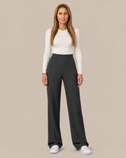 Pantaloni wide in jersey compatto Ragno Oscuro mel