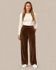 Pantaloni wide homewear con tasche Ragno Fondue fudge