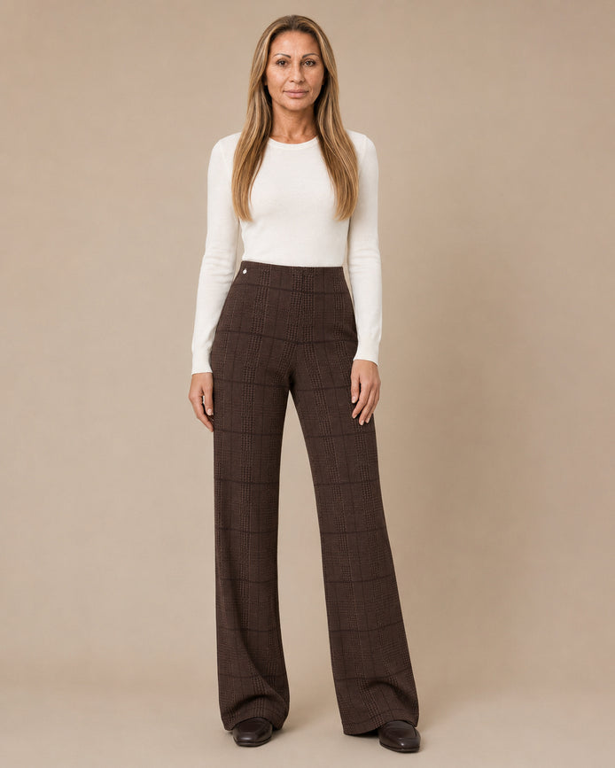 Ragno Abbigliamento Pantaloni wide in fantasia check 