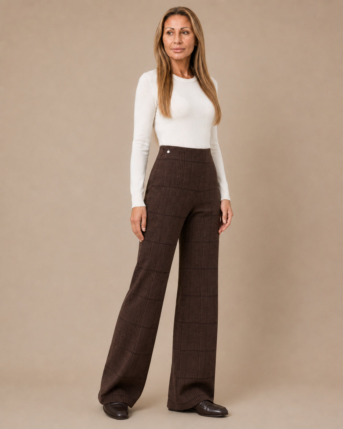 Ragno Abbigliamento Pantaloni wide in fantasia check 