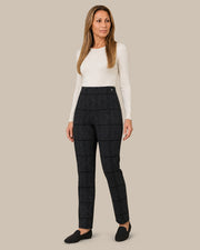 Pantaloni straight a quadri Ragno Fant.nero