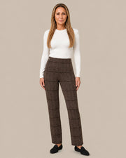 Pantaloni straight a quadri Ragno Fant.chocolate torte