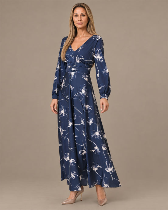 Rinascimento Abbigliamento Abito lungo a fiori con vita arricciata 