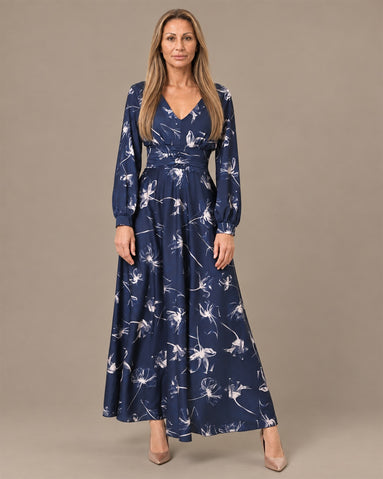 Rinascimento Abbigliamento Abito lungo a fiori con vita arricciata 
