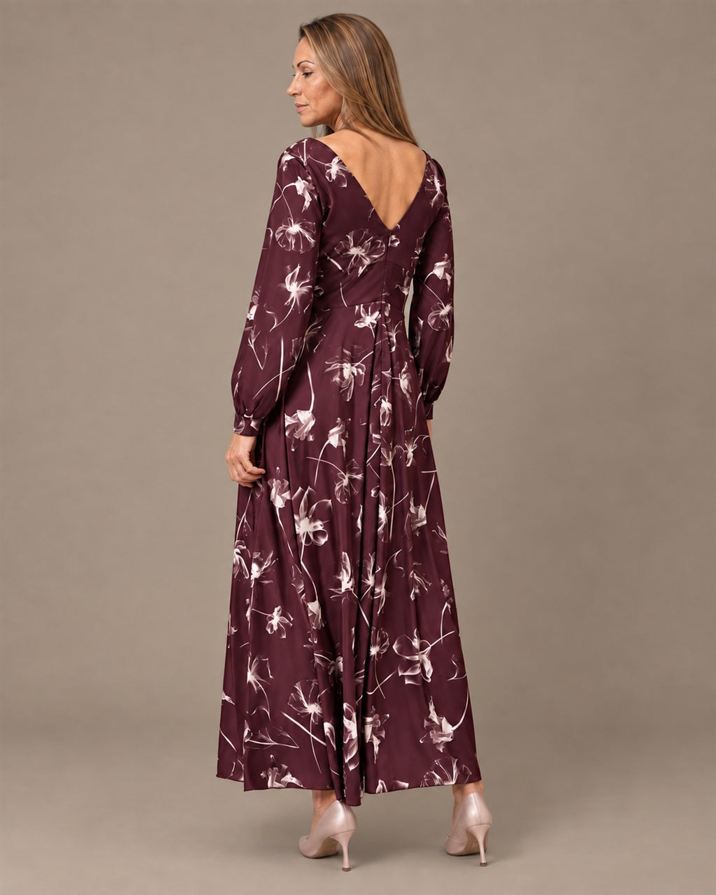 Rinascimento Abbigliamento Abito lungo a fiori con vita arricciata 