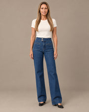 Jeans dritti con doppio bottone e tasche a filetto Tiffosi