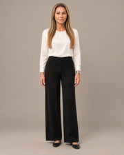 Pantaloni in maglia con vita a coste Tiffosi Nero