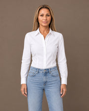 Camicia sagomata con colletto a punta Tiffosi Bianco