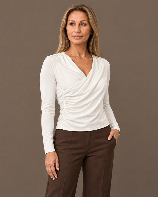 Tiffosi Abbigliamento Maglia drappeggiata con scollo a V 