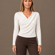 Tiffosi Abbigliamento Maglia drappeggiata con scollo a V 