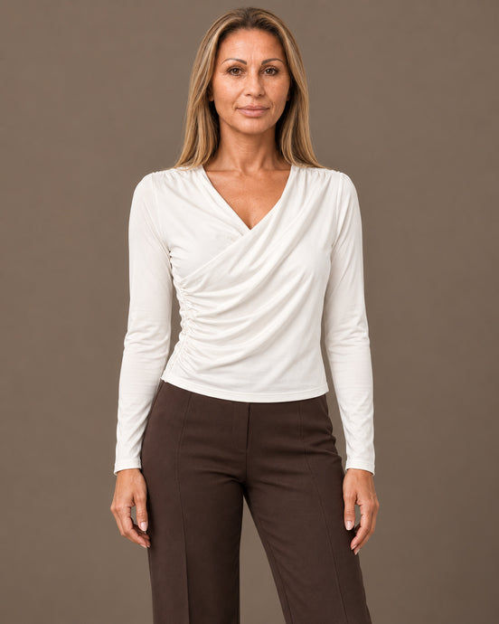 Tiffosi Abbigliamento Maglia drappeggiata con scollo a V 