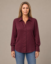 Blusa con pois in rilievo Tiffosi Fichi