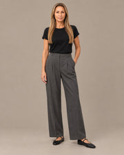 Pantaloni a vita alta con pinces Tiffosi Grigio