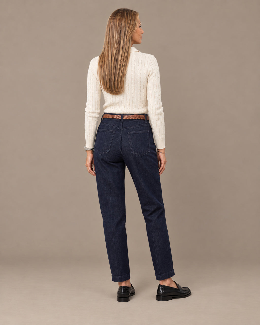 Tiffosi Abbigliamento Jeans a vita alta con cintura intrecciata 