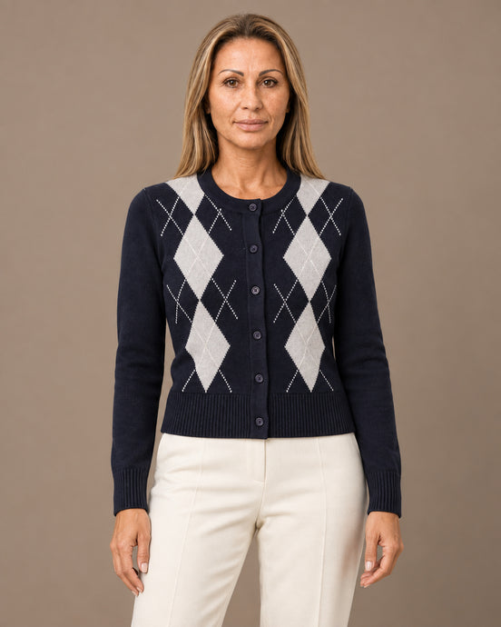 Tiffosi Abbigliamento Cardigan girocollo a rombi 