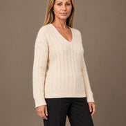 Tiffosi Abbigliamento Maglia a trecce con scollo a V 