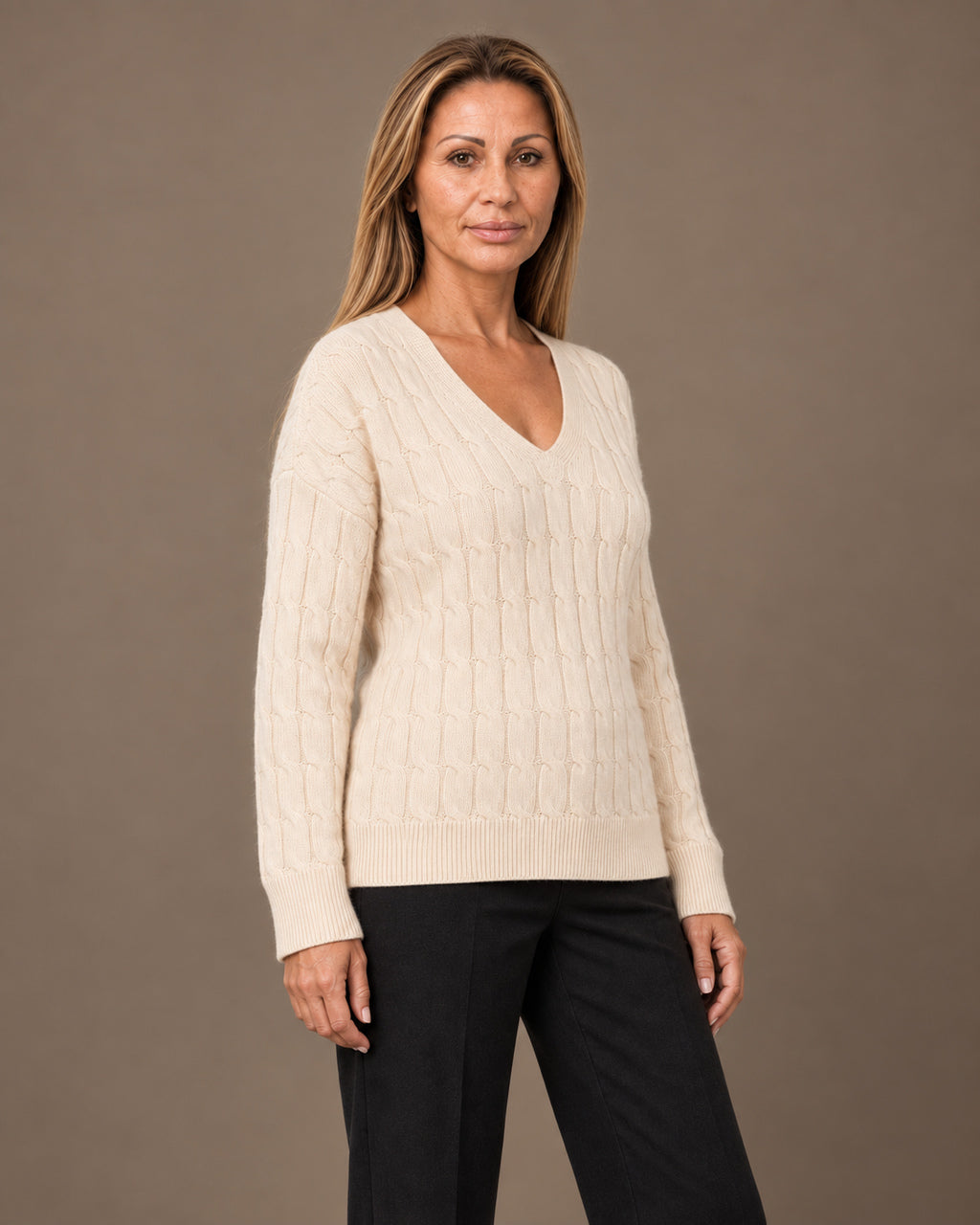 Tiffosi Abbigliamento Maglia a trecce con scollo a V 