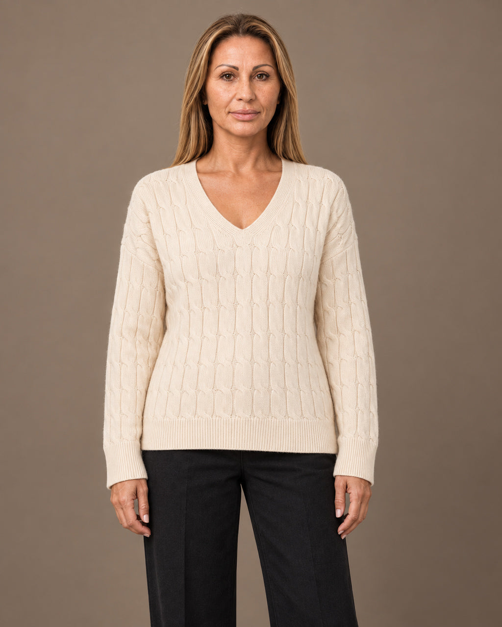 Tiffosi Abbigliamento Maglia a trecce con scollo a V 