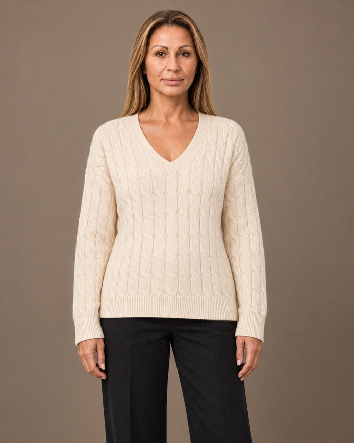 Tiffosi Abbigliamento Maglia a trecce con scollo a V 