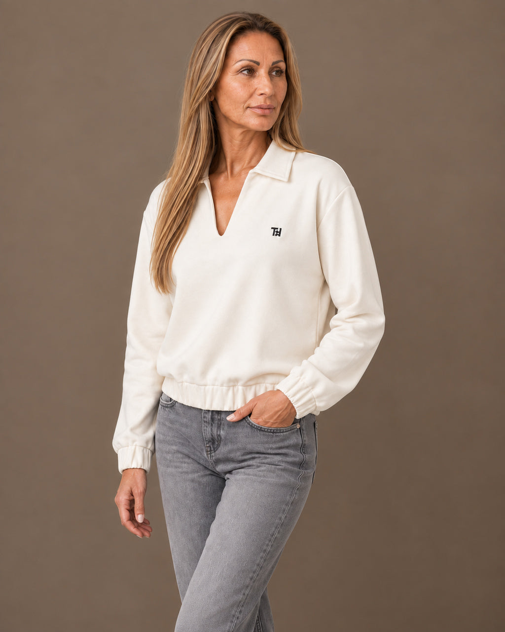 Tiffosi Abbigliamento Felpa ampia con colletto aperto 
