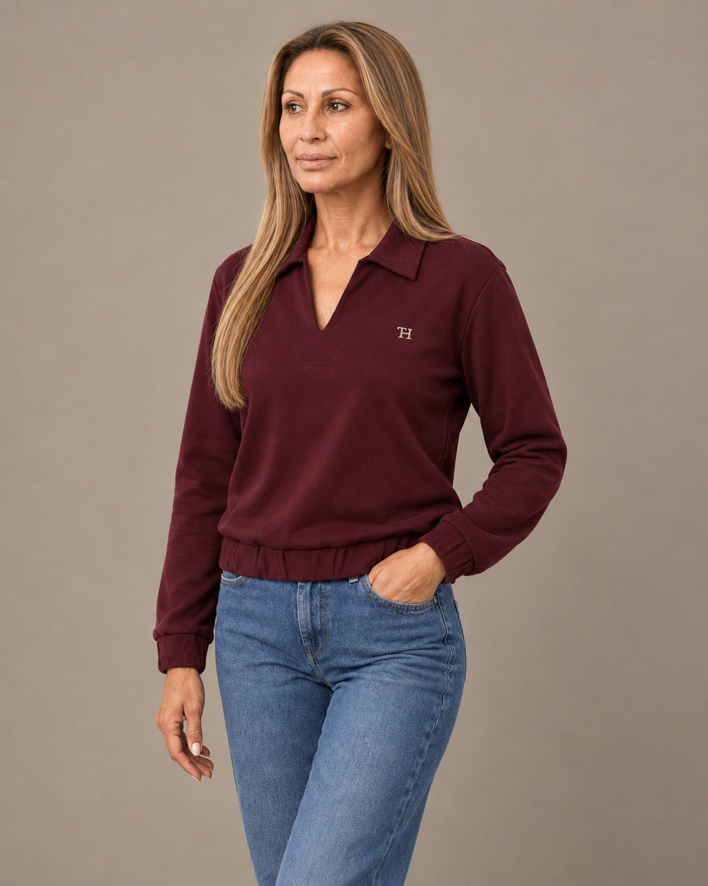 Tiffosi Abbigliamento Felpa con scollo a V e fondo elasticizzato 