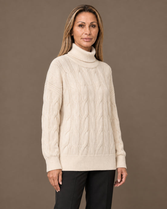 Tiffosi Abbigliamento Dolcevita a trecce con spalle scese 