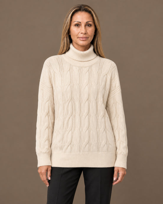 Tiffosi Abbigliamento Dolcevita a trecce con spalle scese 