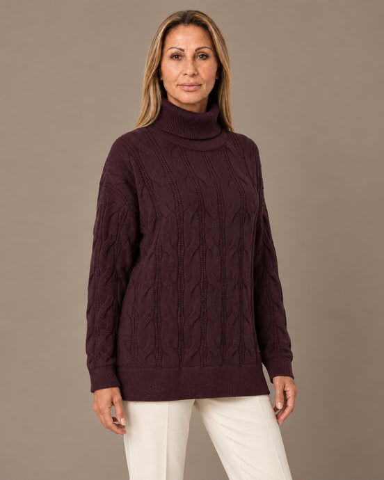 Tiffosi Abbigliamento Dolcevita a trecce con spalle scese 