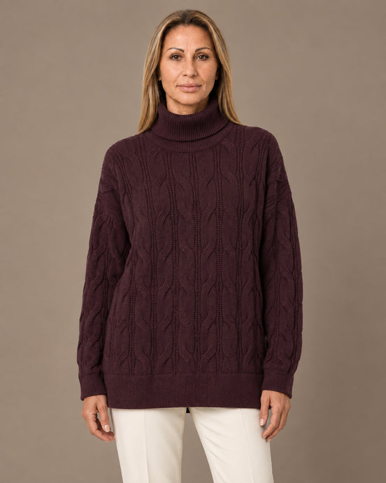 Tiffosi Abbigliamento Dolcevita a trecce con spalle scese 