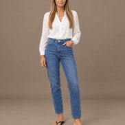 Tiffosi Abbigliamento Jeans a vita alta in denim blu scuro 