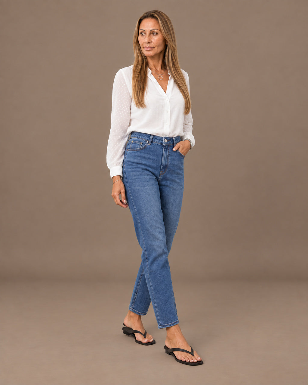 Tiffosi Abbigliamento Jeans a vita alta in denim blu scuro 