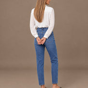 Tiffosi Abbigliamento Jeans a vita alta in denim blu scuro 